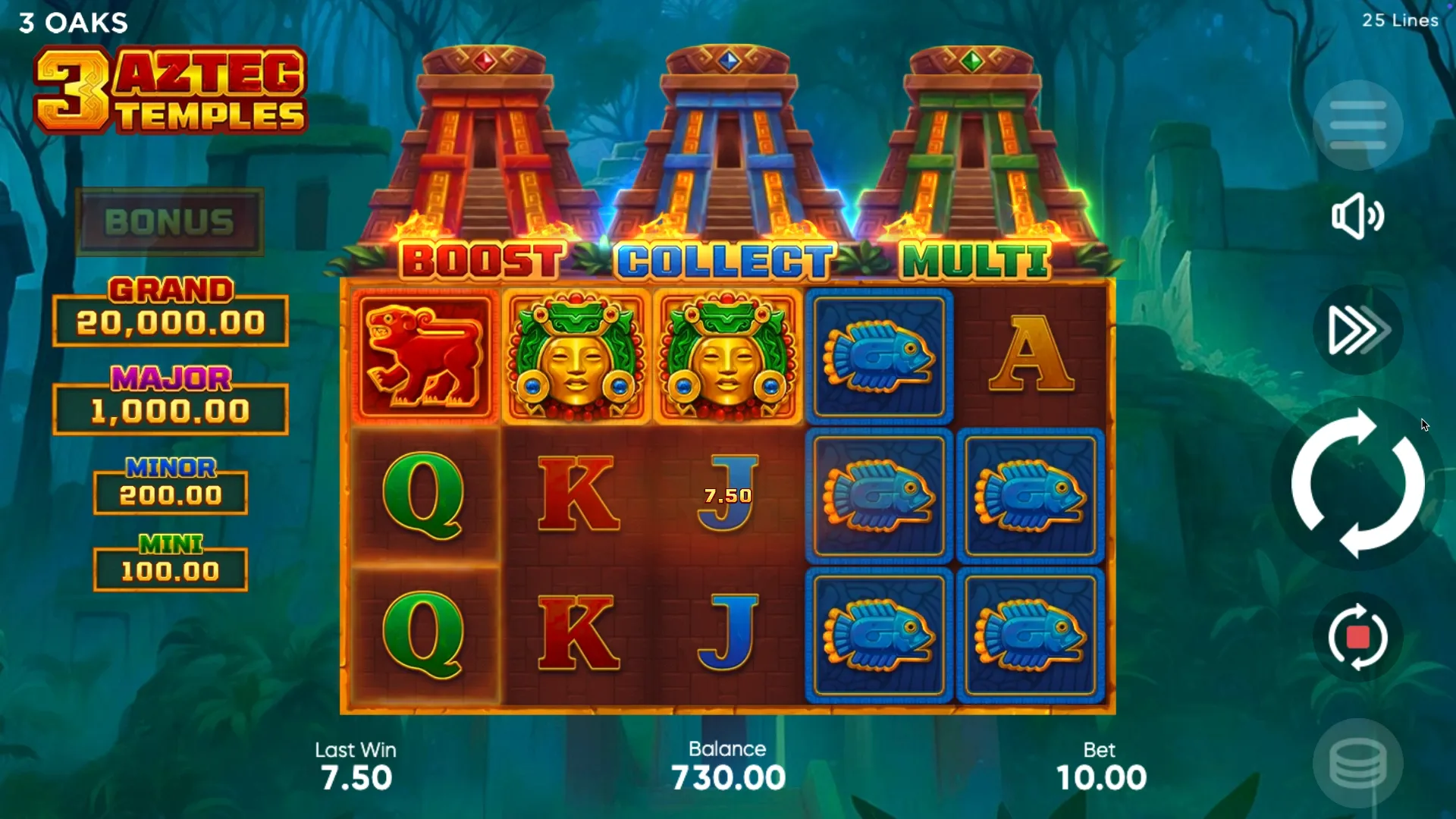 3 Aztec Temples slot bets