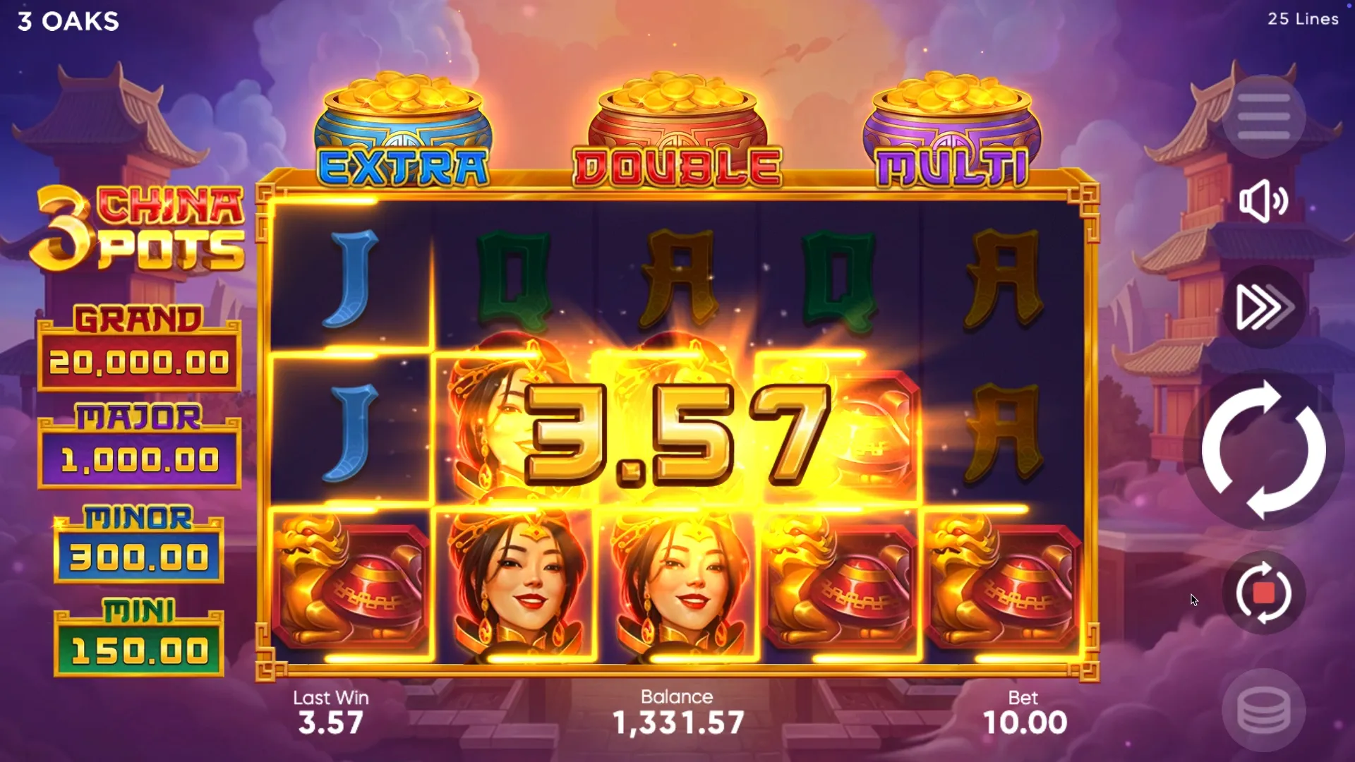 3 China Pots slot registration