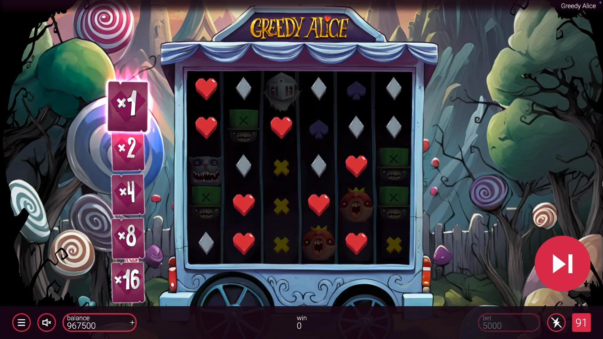Регистрация в слоте Greedy Alice