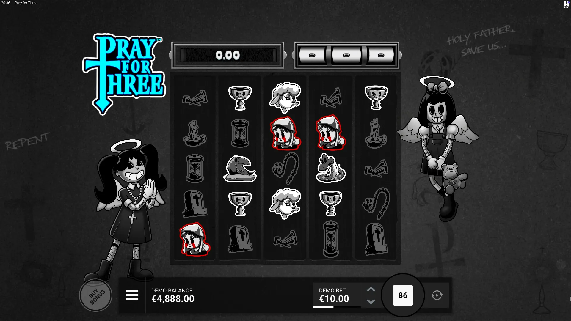 Play Pray for Three bonuses
